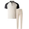 Summer Men's Casual Round Neck Short Sleeved Pants Set
