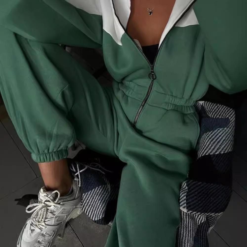 Hotselling nieuwe dameskleding Europese en Amerikaanse stijl sport en vrije tijd contrasterende kleur jumpsuit jumpsuit jumpsuit dames