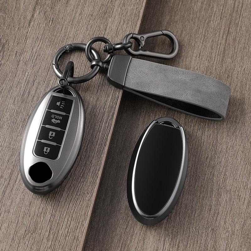 Crystal Tpu Key Case For Nissan Leaf Micra Qashqai J11 J10 X Trail T32 Versa Note 4 Button Smart Remote Car Key Cover Keychain
