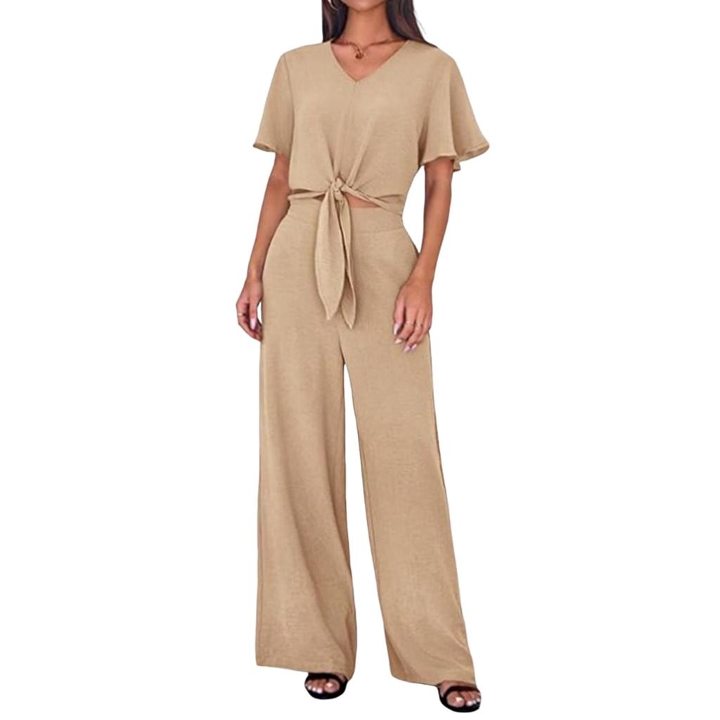Women's Two-Piece Summer Slightly Loose Top And Pants Casual Set