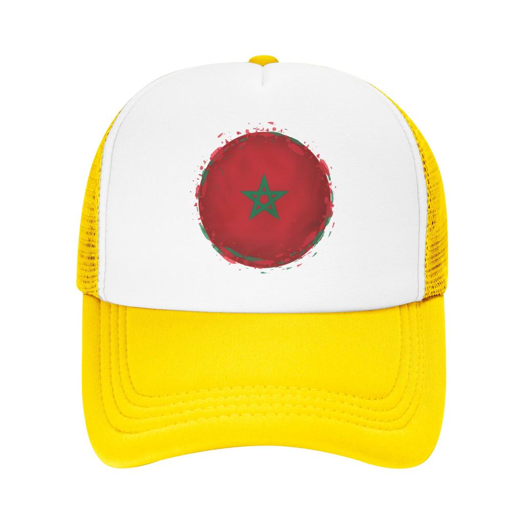 Morocco Flag Football Mesh Baseball Cap Adult Fashion Sun Hats Hats Adjustable Polyester Dad Hat Summer Trucker Hats