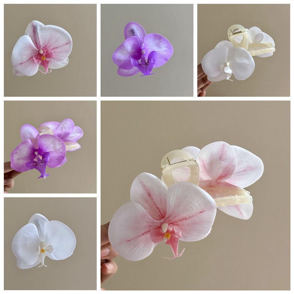 Sweet Butterfly Orchid Hair Claw Vacation Style Seaside Vacation Headwear  Daily
