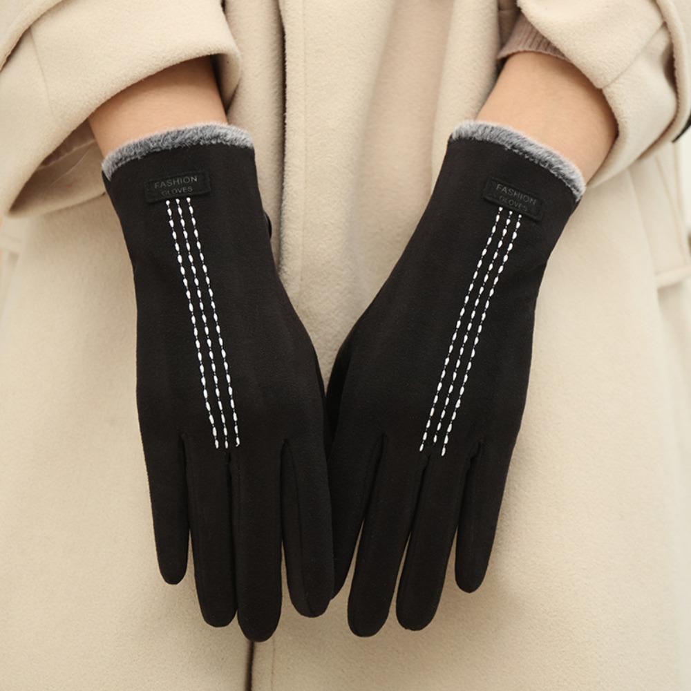 

Keep Warm Winter Velvet Gloves Plush Women Mittens Sweet Gloves Riding чёрный