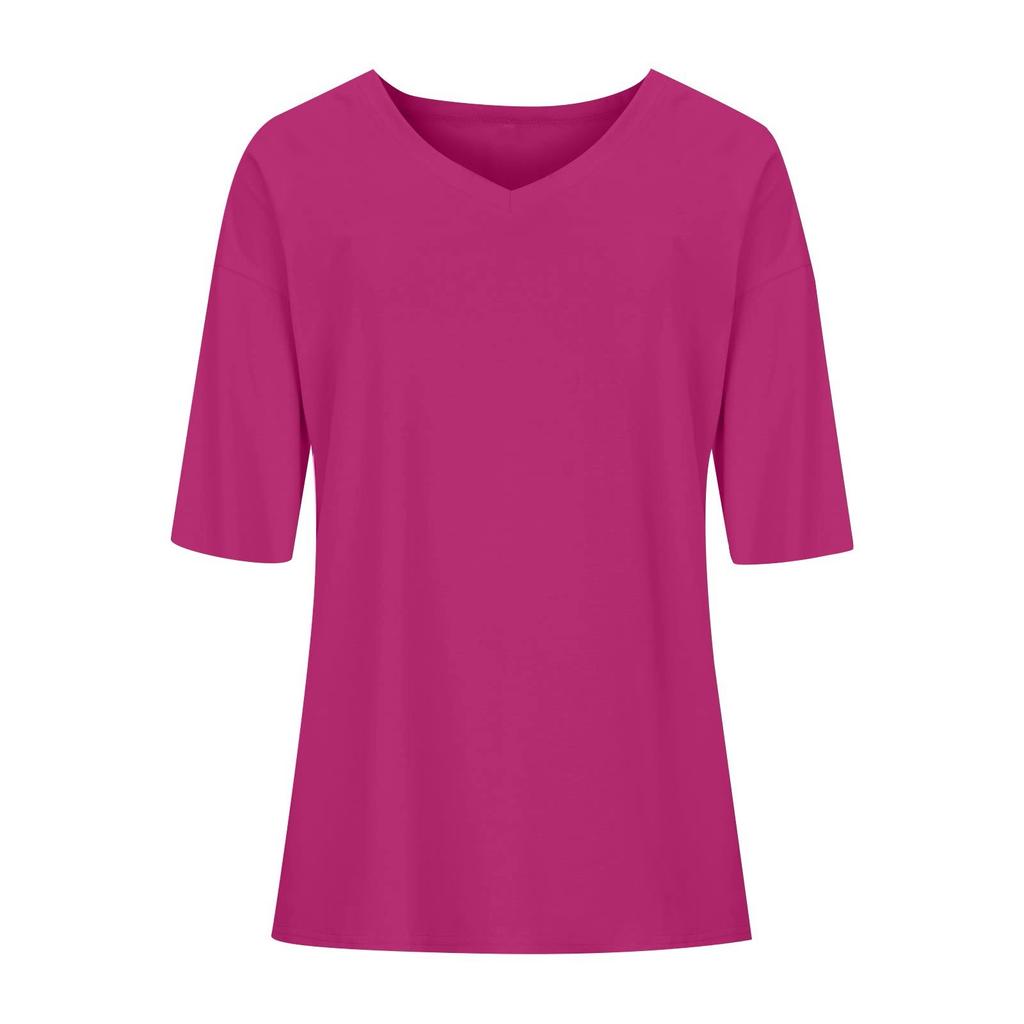 Women's Tops Round Neck Loose Comfortable Short-sleeve T-shirt Casual
