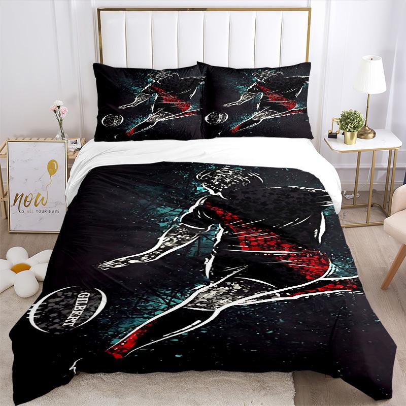 3pcs Football Player Bedding Set, Includes 1 Comforter + 2 Pillowcases, Without Pillow Inserts, Soft Comfortable, Lightweight Breathable, Pr
