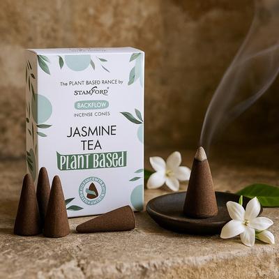 5x Backflow Incense Cones Jasmine Tea Plant-Based 12 Cones