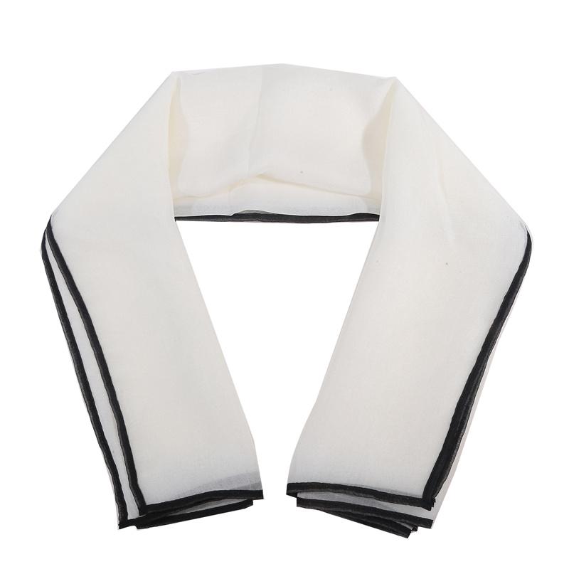 Fashion Simulated Silk Scarf Women's Simple Style Solid Color Thin Cloud Pattern Scarf Small Square Scarf