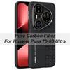 Magnetic Phone Case For Huawei Pura 70 80 Ultra Pro Plus Mate 60 70 80 Pure Carbon Fiber Case Alloy Button Lens Protection Cover