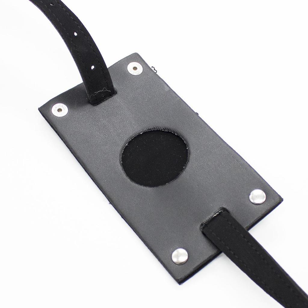 Adult Erotic Leather Restraint Pants with Vibrating Anal Plug for Couples