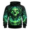 Men's Bloody Red Eyes Skull Dead Tree Full Print Hoodie Halloween Gothic Long Sleeve Pullover Sweatshirt For Cosplay Party