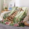 1PC Watercolor style Print FlAannel Blanket, High quality Comfortable for All Seasons, Home Decor, Warmth and Comfort