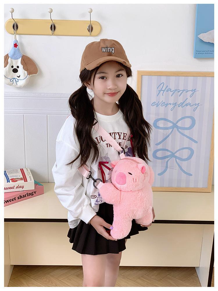2025 Cute Plush Furry Crossbody Backpack for Little Girls