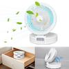 Battery Operated Fan Folding Oscillating Rechargeable Fan with LED Lights Desk Fan for Home Office Camping
