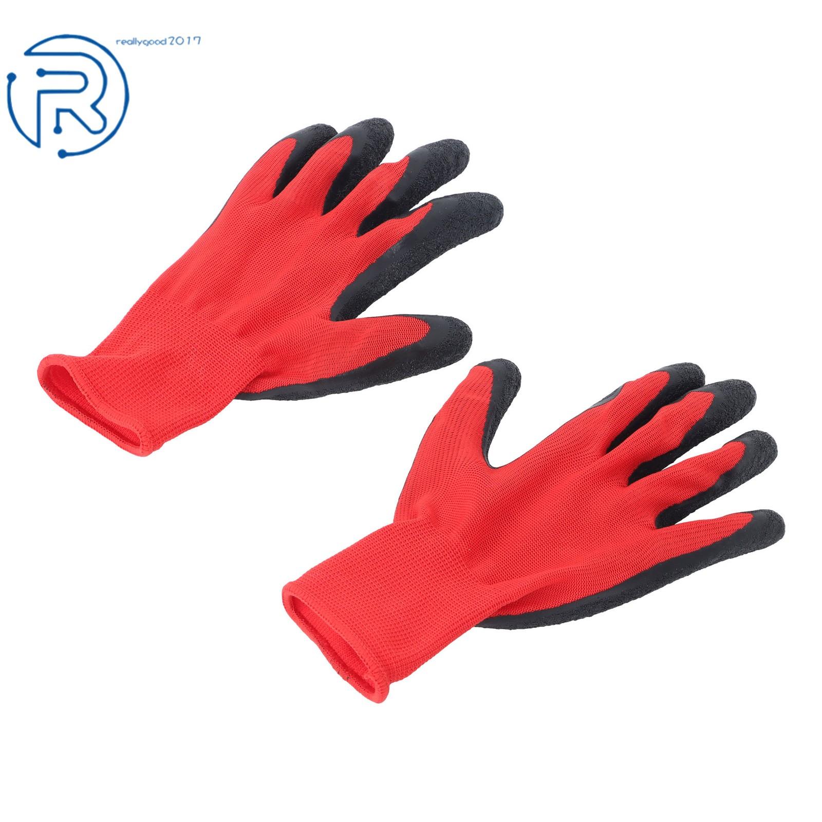 (L-Size) 12 Pairs Crinkle Latex Rubber Hand Coated Safety Work Gloves