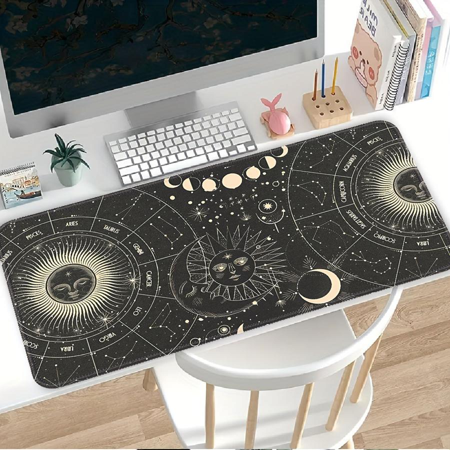 Mysterious Star And Moon Mouse Pad Keyboard Mouse Pad Computer Laptop Pad Game Console Pad Desk Accessories Office Pad Anti Slip