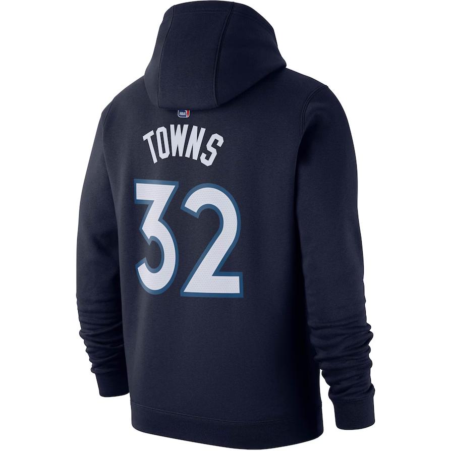 Nike Minnesota Karl-Anthony Towns Letter Print Fashion Comfortable Soft Hoodie Men Hoodies Navy-Blue AV0408-420
