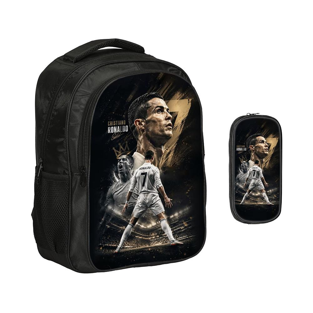Apprendre, Sac à bandoulière pour sortie scolaire, Trousses à crayons, Sac à dos de sport M-Messi Jeune Ensemble 3 pièces Sac à dos de tous les jours Sac à dos Étoile du football Cadeau