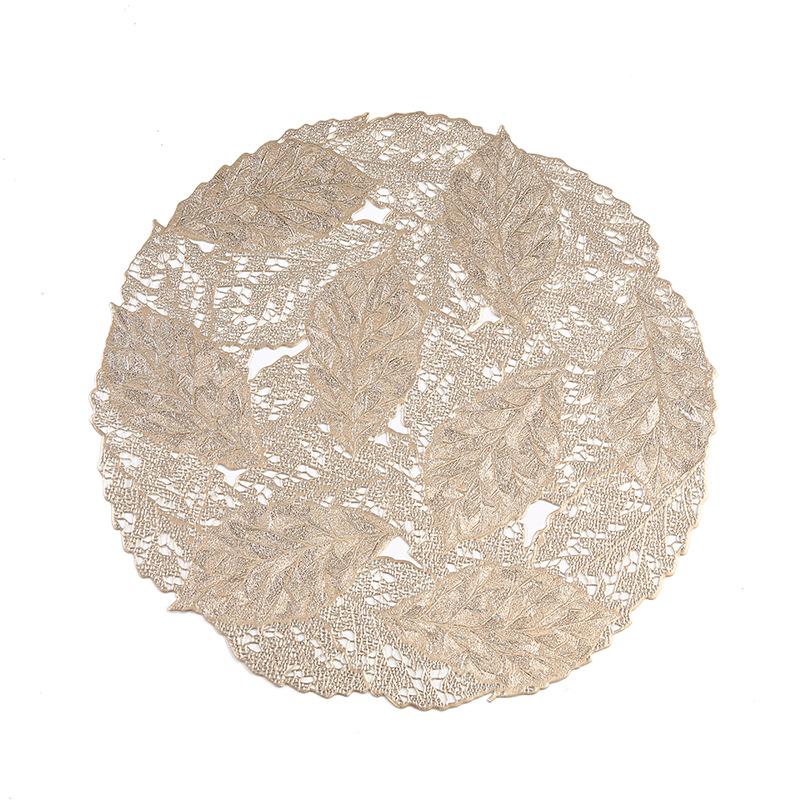 Autumn Fallen Leaves Hollow Placemat PVC Light Luxury Placemat Premium Hotel Insulation Mat Creative Non-slip Dining Table Mat