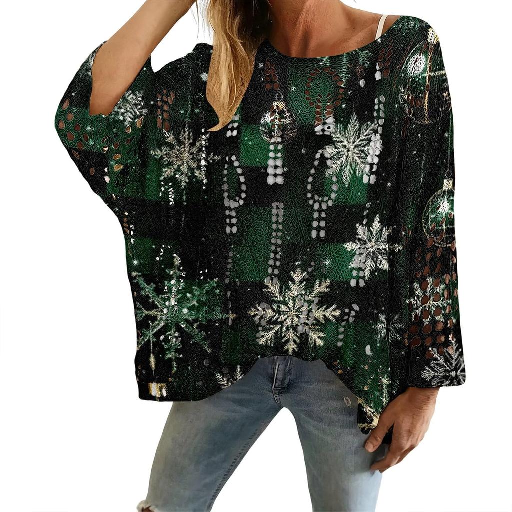 Women's Christmas Print Knitted Sweater Cardigan