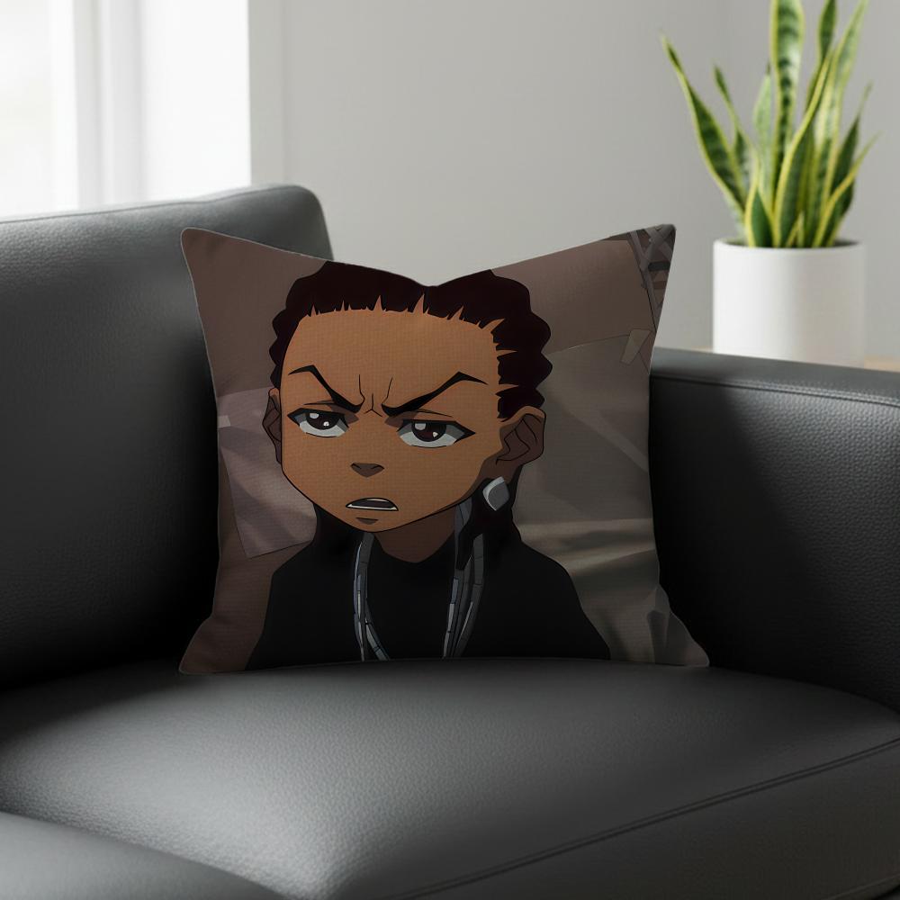Cartoon The Boondocks Cushion Cover Natural Linen Pillowcase Set AllinOne Decor for Sofa Bedroom  Chair