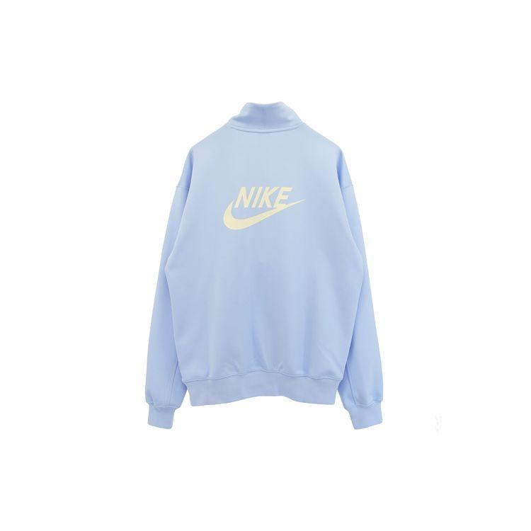 Nike Letter Logo Print Half-Zip Stand Collar Sweatshirt Men Tops Blue DQ4238-425