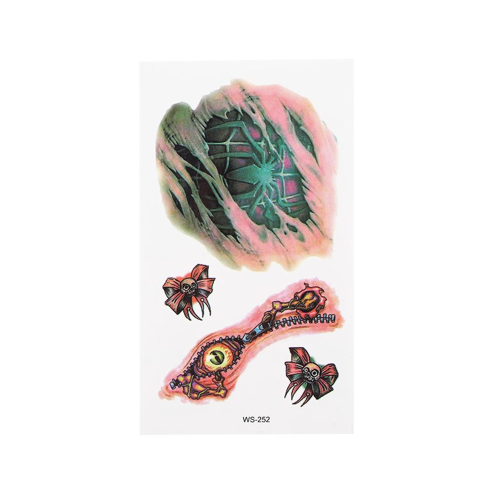 Face Body Art Horror Wound Temporary Tattoos Halloween Tattoo Stickers Fake Tattoo Horror Scar