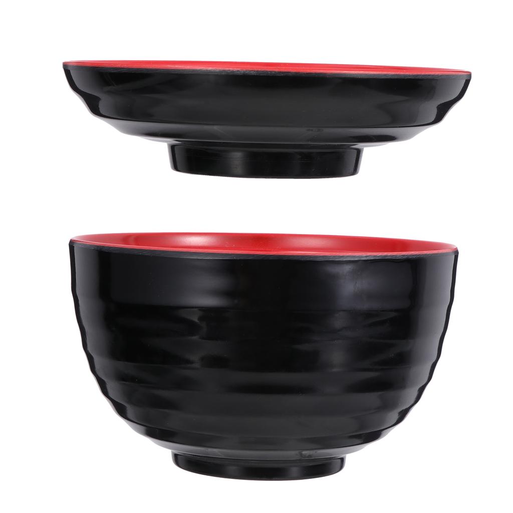 2 Pcs Chopsticks Hand-Pulled Noodle Bowl Small Bowls Melamine Miso Cereal Japanese with Lid
