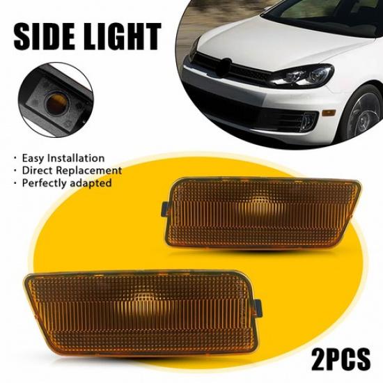 2PCS Fender Front Side Housing Light For 2010-2014 Amber Volkswagen USA MK6 GTI