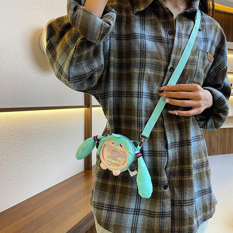 Hatsune Cute Miku Smile Big Mouth Headphone Bag Children Plush Wallet Zero