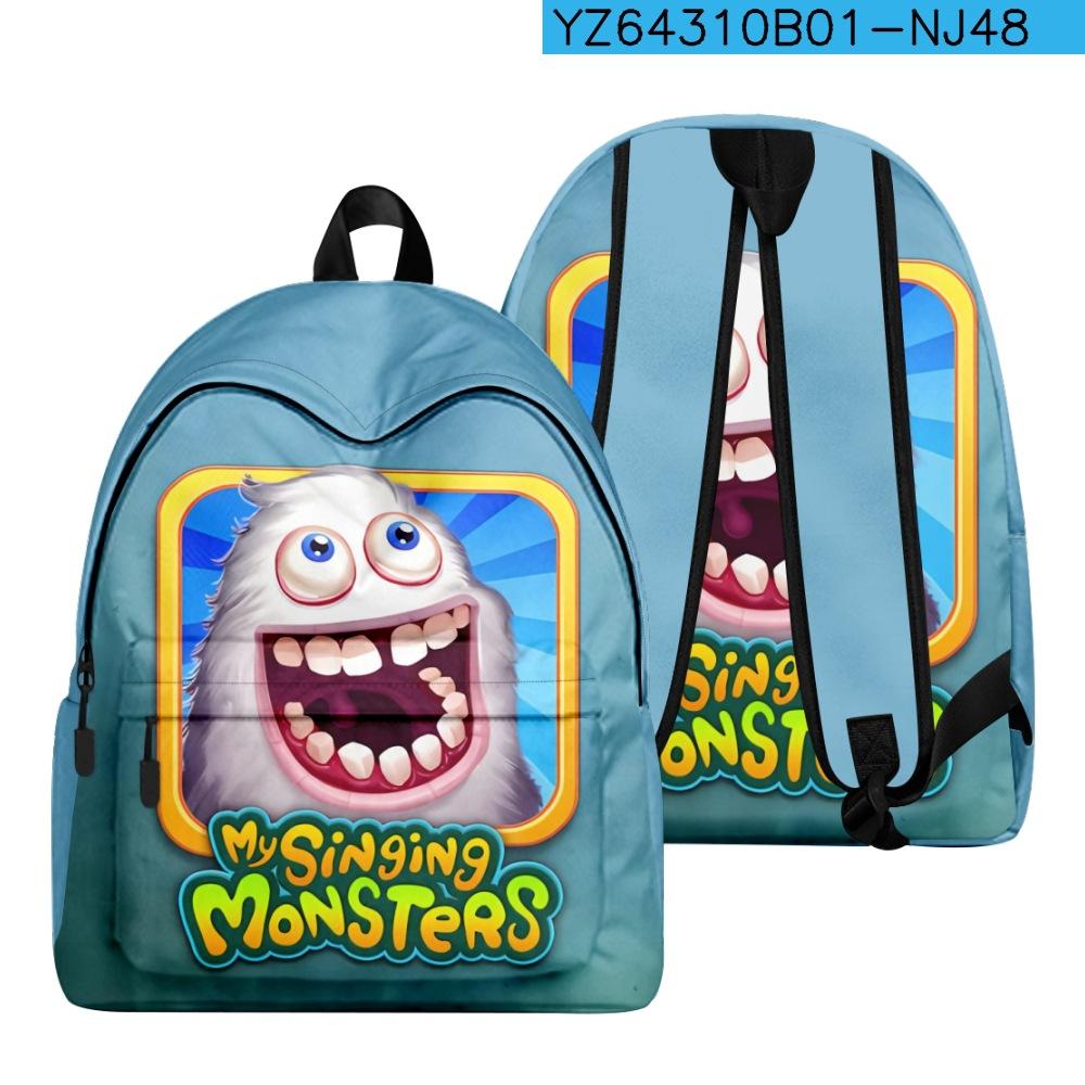 Cartoon Youthful My Singing Monsters Student School Bags Notebook Backpacks 3D Print Oxford Boys/Girls Funny Travel Bags