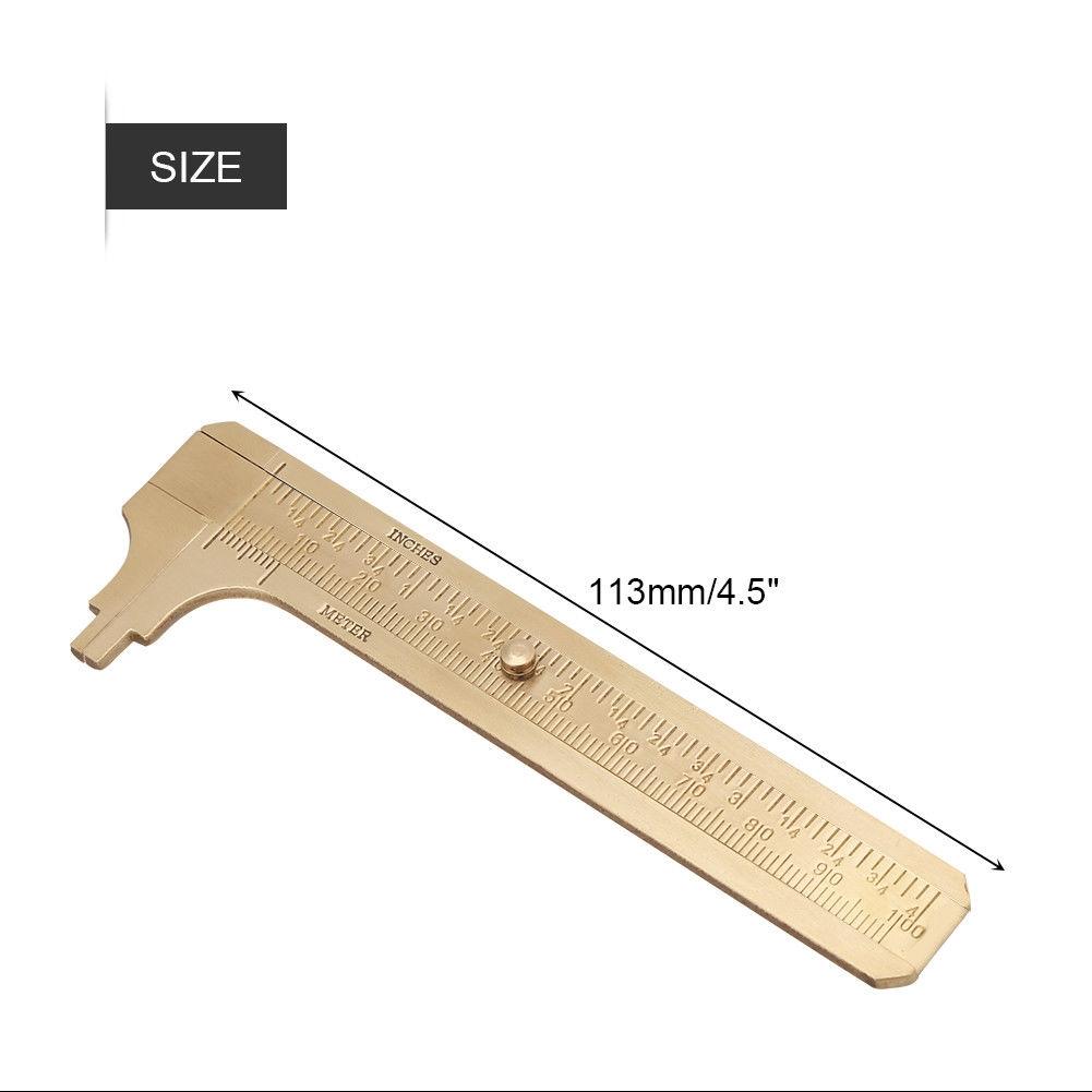 1* Small Brass Scale 80/100mm Sliding Gauge Vernier Caliper Ruler Measuring-Tool