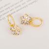 Fresh Zircon Flower Ear Cuff Earrings - Spring/Summer 2024 Fashion Niche Design