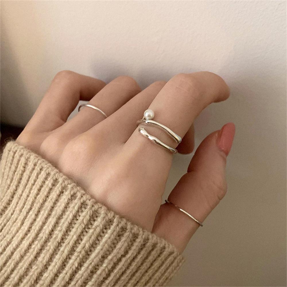 Elegante Anello Aperto in Argento Sterling 925 per Donna: Lussuoso, Durevole, Versatile, Design Inalterabile.