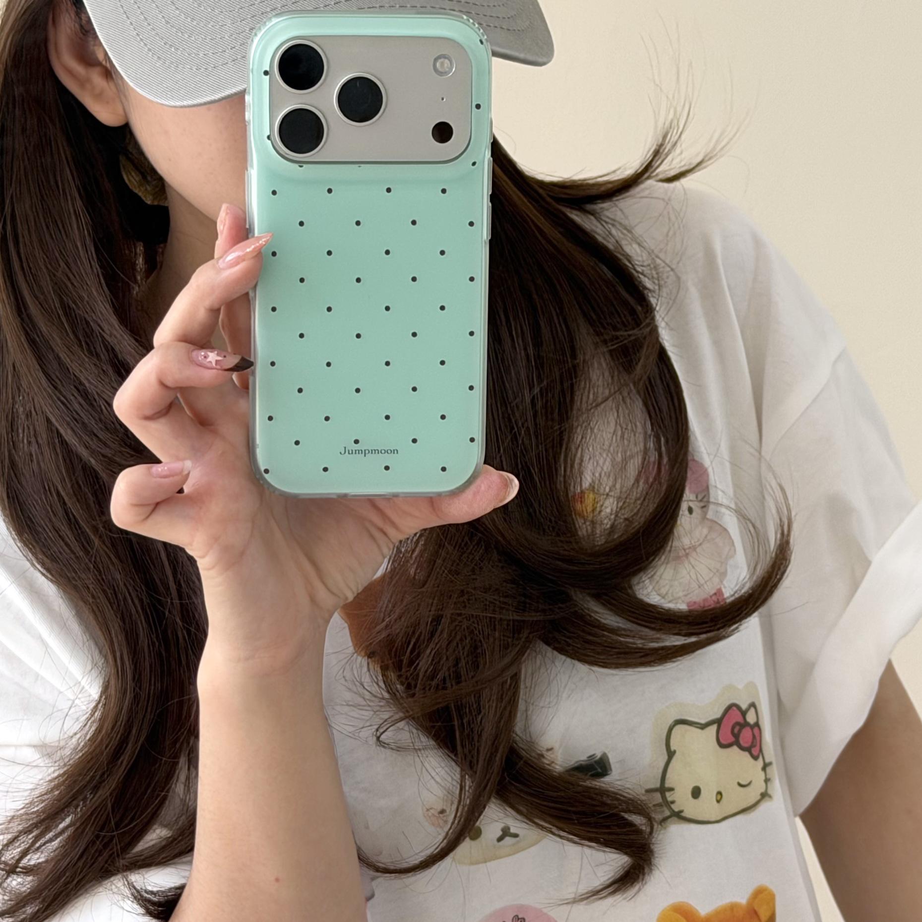 

Korean Style Polka Dot Phone Case for iPhone 13-17 Pro Max (Women s) 15 Pro
