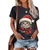Summer Ladies 3D Printed Crew Neck T-Shirt Christmas Dress Up
