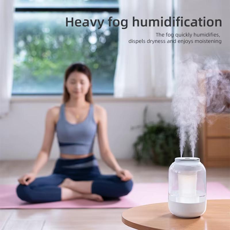 2.5L Large Capacity Ultrasonic Cool Mist Humidifier Dual Spray USB Powered with Night Light