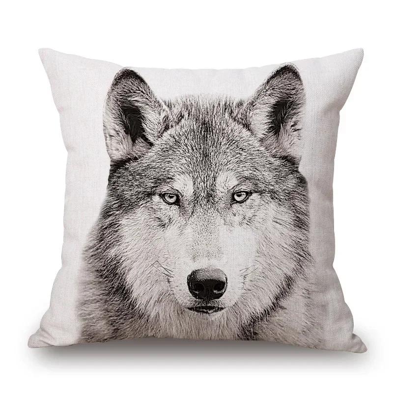 Nordisk Retro Stil Djur Poster Kuddfodral Höglandsko Kalv Hjort Get Älg Räv Björn Tryck Örngott