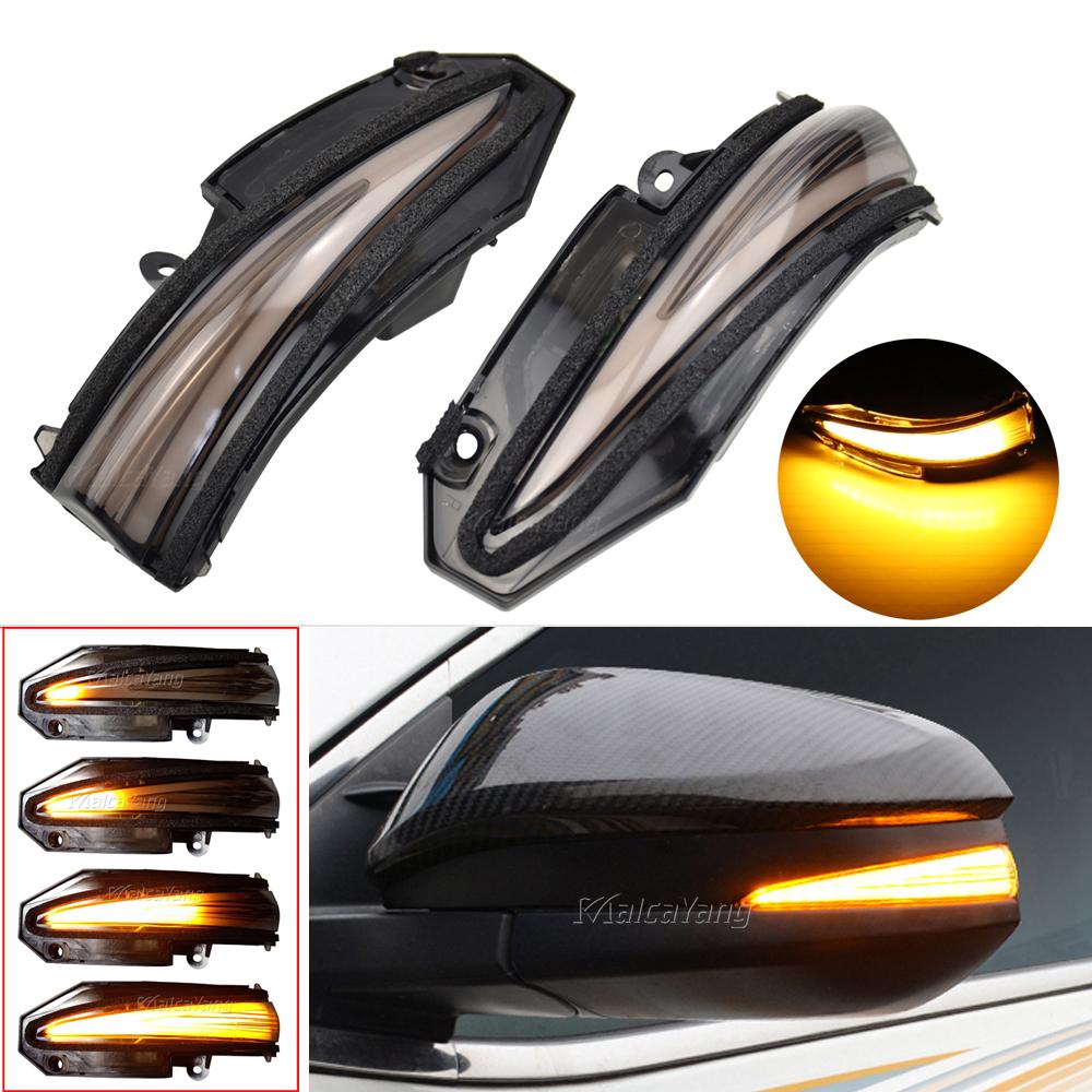 

2Pcs Dynamic Scroll Turn Signal Light For Toyota RAV4 XA40 2013-2018 Highlander Noah 4Runner Rearview Mirror Indicator Blinker Dynamic Smoked