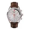 Pegasus Chronograph Leather Strap Silver Dial Quartz 7086.9532 100M Men's Watch