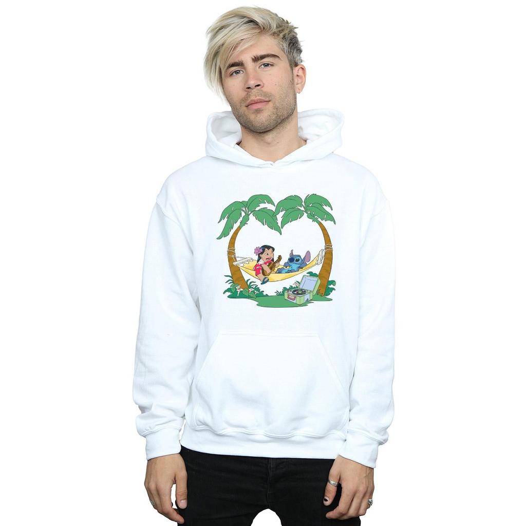 Disney Mens Lilo And Stitch Play Some Music Hoodie