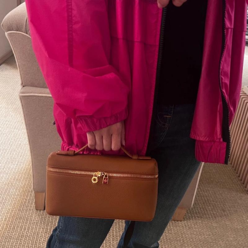 Gigi Style Genuine Leather Lunch Box Handbag - Litchi Grain Cowhide Shoulder Bag for Women