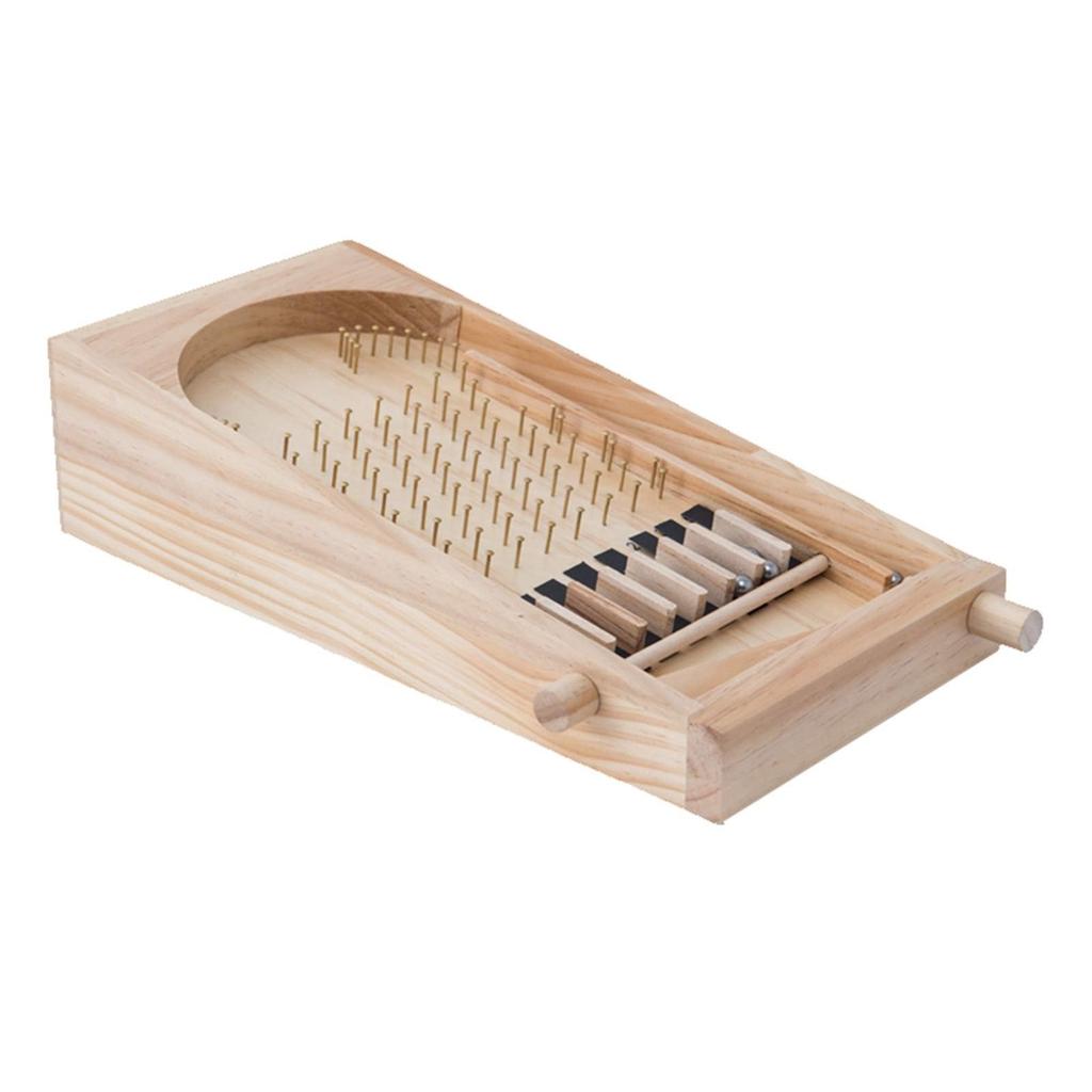 Traditional Wooden Pinball Craft Table, Solid Wood Pinball Machine, Creative Gift, Children's Toy, White, Big