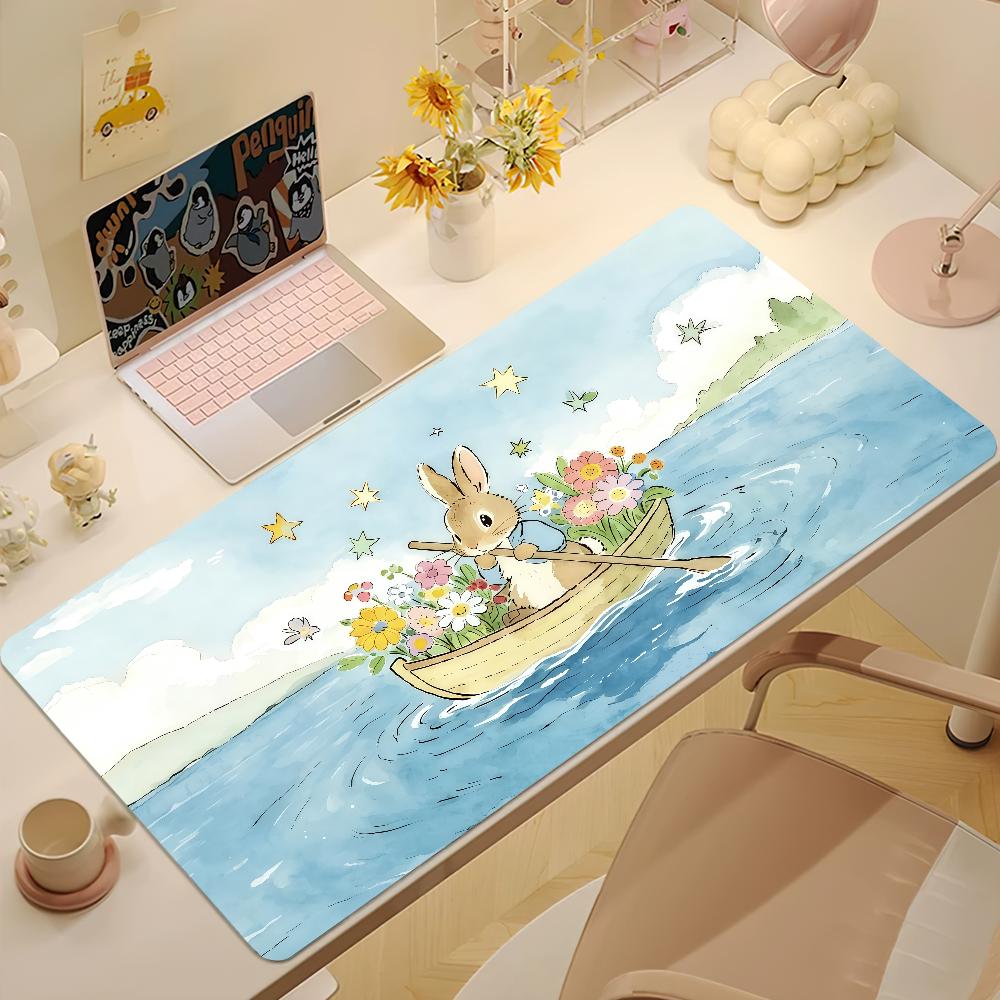 Cartoon PPeter Rabbit Mouse Pad Large NonSlip Lockedge Desktop Computer Desk Mat Keyboard Mousepad Office Gamer Student