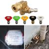 5 Nozzles High Pressure Washer Accessory Kit with Quick Connect Coupler for Cleaning up to 4500 PSI Metal Build