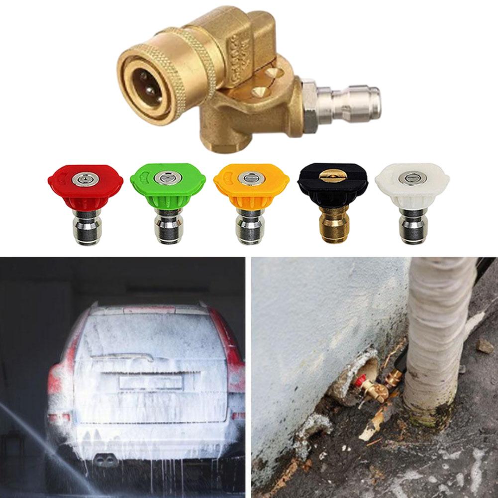 5 Nozzles High Pressure Washer Accessory Kit with Quick Connect Coupler for Cleaning up to 4500 PSI Metal Build