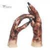 Detailed Zombie Hands 1 Pair Halloween Costume Gloves for Adults Kids, Horror Accessories Gloves, Latex Scary Ghost Hand Cosplay Accessory Masquerade