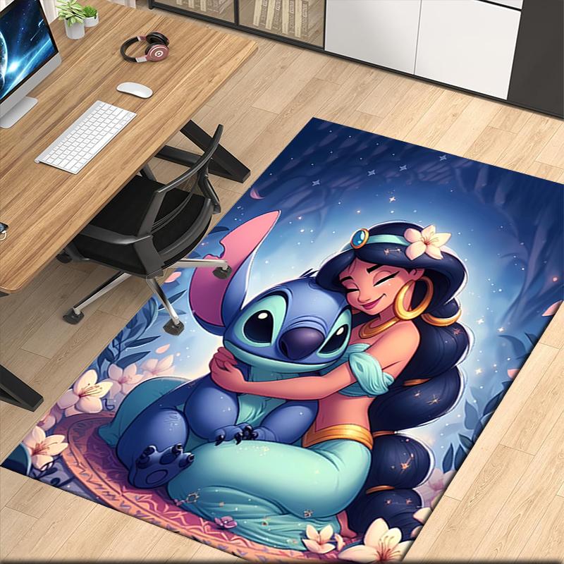 Stitch Printed Carpet, for Office Chair Living Room Bedroom Kitchen Room Decor Gifts.