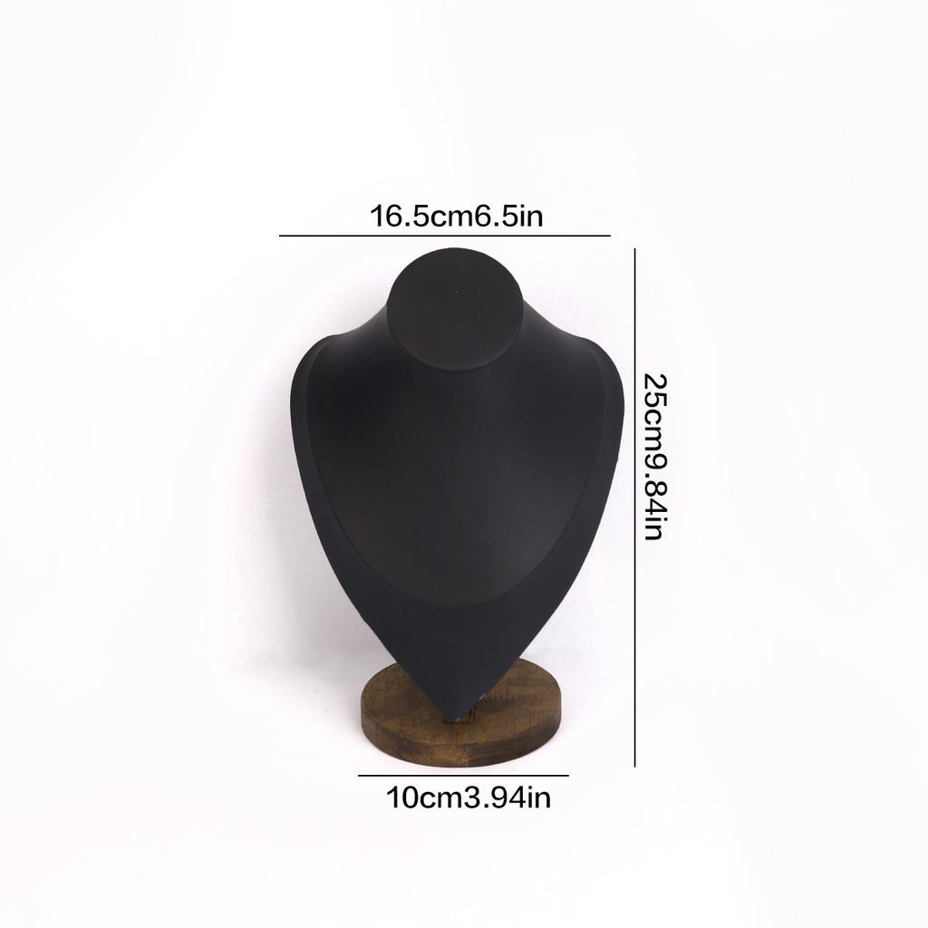 Walnut Color PU/Velvet Portrait Necklace Display Jewelry Display Stand Jewelry Mannequin Bust Necklace Pendant Window Display