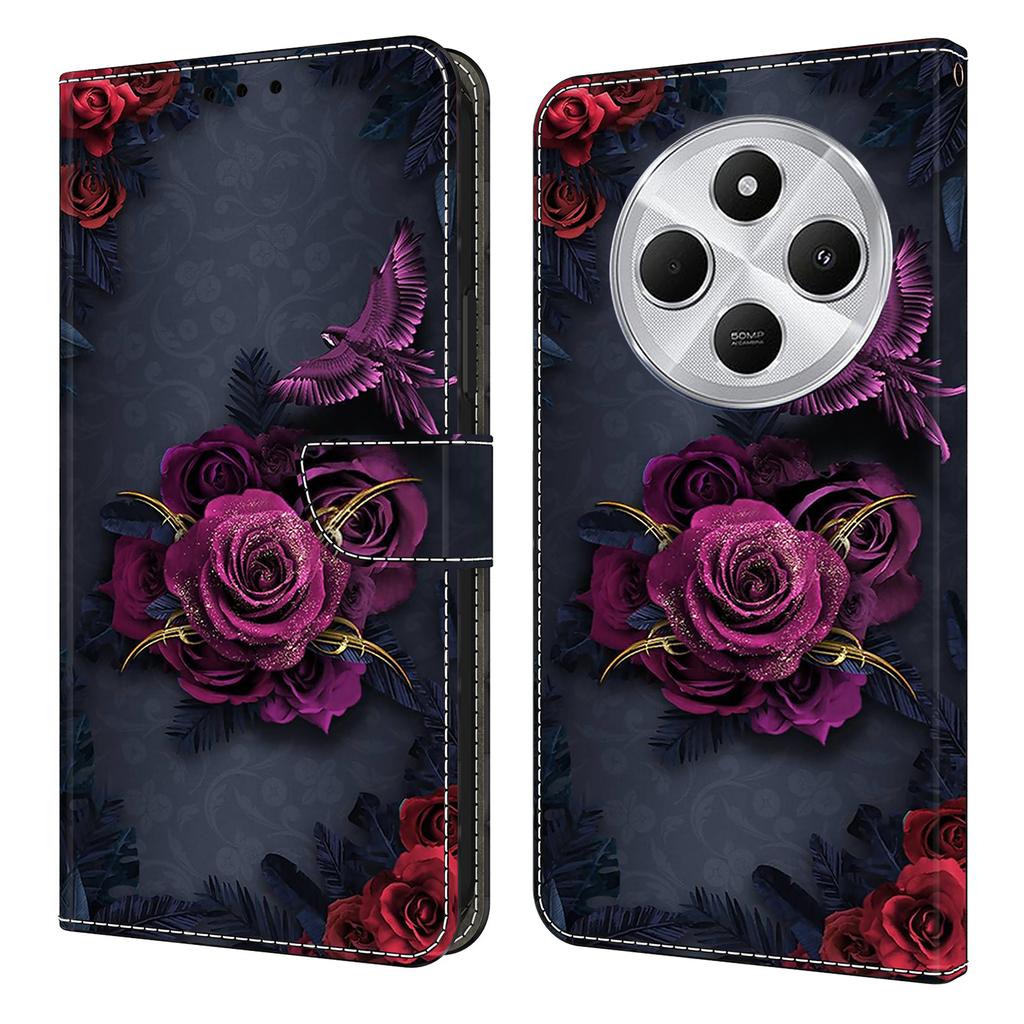 Wallet Case For Xiaomi Poco C75 4G/Redmi 14R 5G/14C 4G Pattern Printing PU Leather Flip Stand Phone Cover