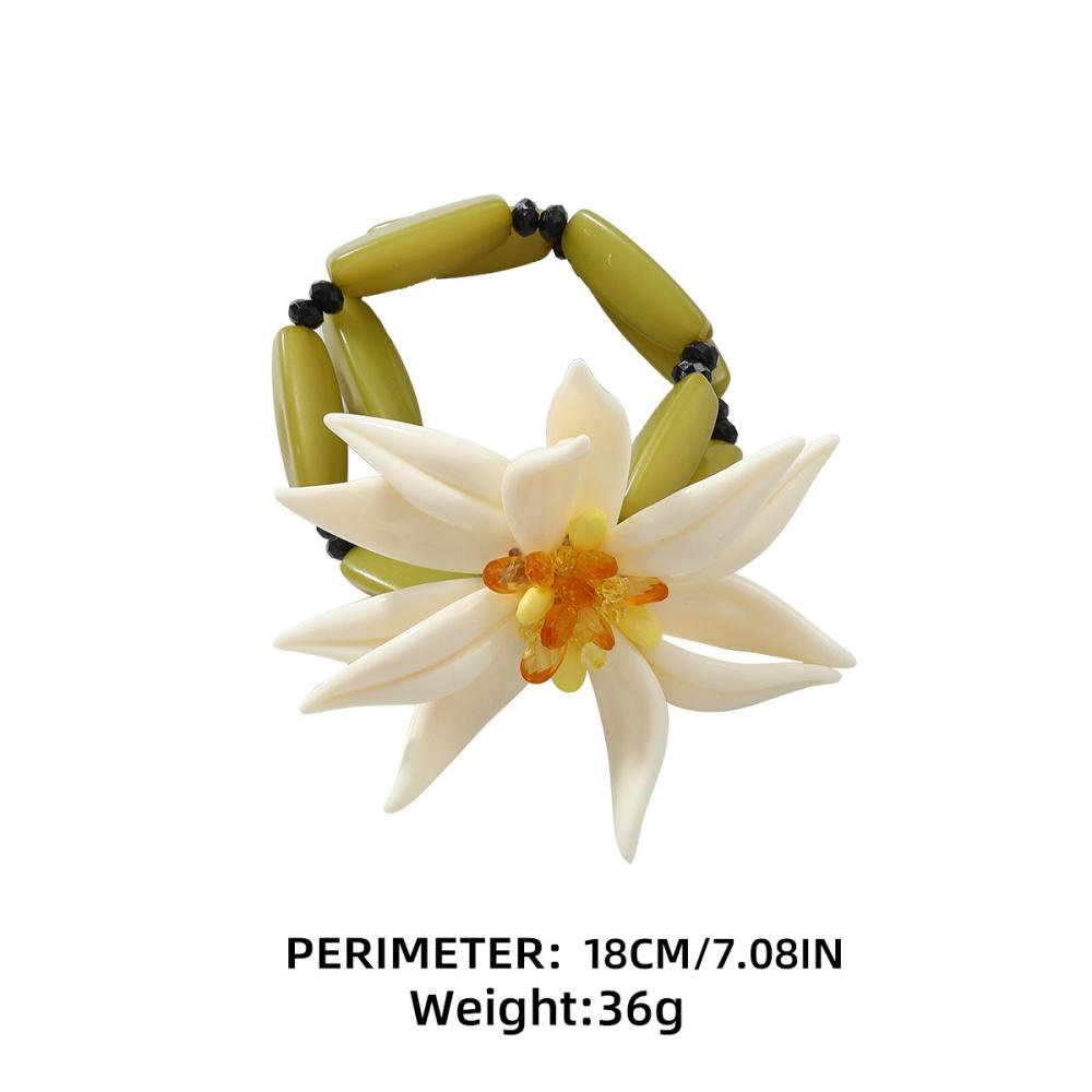 New 3-piece Resin Flower Earrings Necklace Bracelet Set For Women Trendy Unique Fashionable Sweet Exaggerated Jewelry Gift